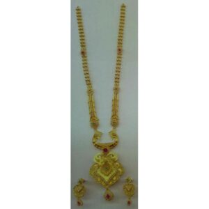22KT Gold Ladies Indian Classic Necklace Set Yellow