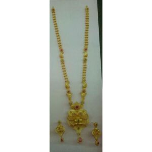 22KT Yellow Gold Ladies Classic Flower Design Necklace Set