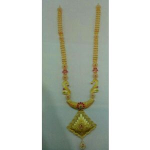 22KT Yellow Gold Antique Ladies Long Vertical Necklace