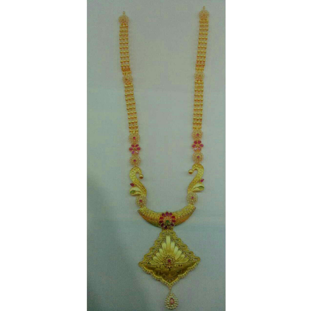 22KT Yellow Gold Antique Ladies Long Vertical Necklace