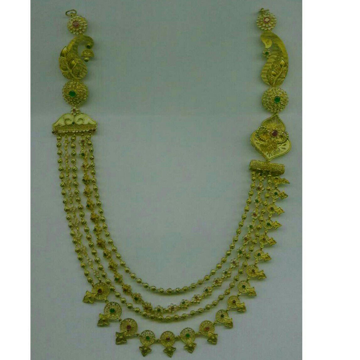 22K / 916 Gold Indian Flower Antique Big Laher Necklace