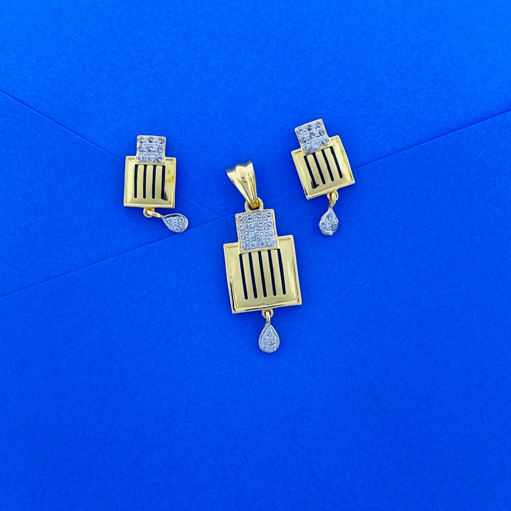 916 gold shine with diamond pendant set
