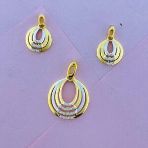 916 gold calligraphy design pendant set