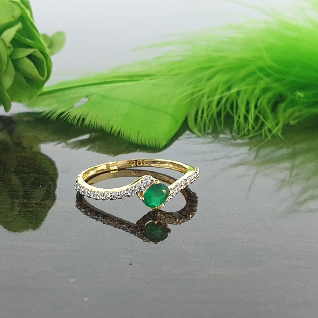 green stone ladies ring