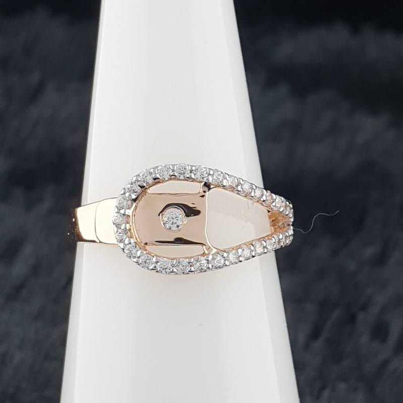 18c rose gold ladies ring