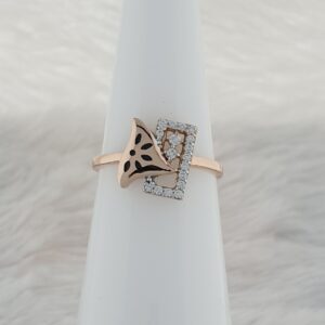 black and rose gold ladies ring