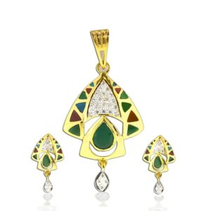 22KT Gold Colorful Stone Pendant Set SO-PS001