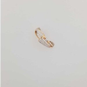 750 Rose Gold Designer CZ Modern Ring