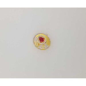 22KT Yellow Gold Fancy Red stone Studded Ring