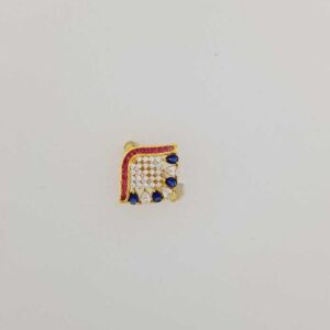 916 Yellow Gold Stylish Studded Bluestone Ring