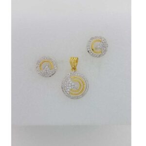 22KT Yellow Gold Indian Gents Prong Pendant set