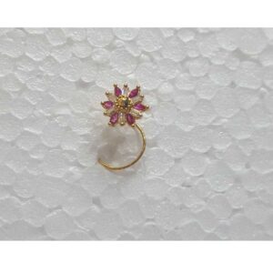18K Gold Fancy Indian Nosepin (Nath)