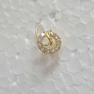 18KT Yellow Gold Designer Diamond Nosepin (Nath)