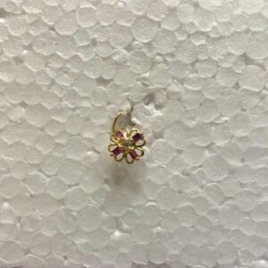 750 Yellow Gold Ladies Flower Shaped Nosepin (Nath)