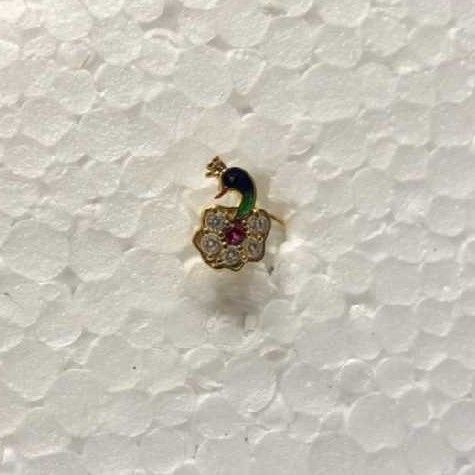 18KT Yellow Gold Trendy Peacock Design Nosepin (Nath)