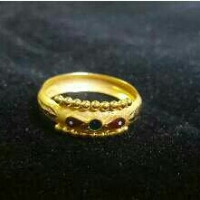 22K Gold Ladies Indian Fancy Ring Yellow