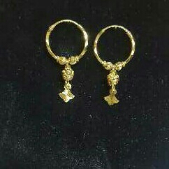 22K Gold Ladies Indian Fancy Pipe Bali Yellow