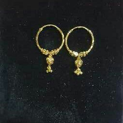 22K Gold Ladies Indian Fancy Pipe Bali Yellow
