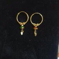 22k Gold Ladies Indian Fancy bali yellow