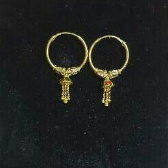 22k Gold Ladies Indian Fancy bali yellow