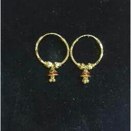 22k Gold Ladies Indian Fancy bali yellow