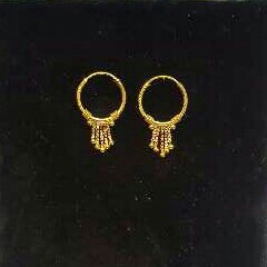 22K Gold Ladies Indian Fancy Plastic Bali Yellow