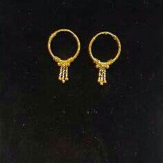 22K Gold Ladies Indian Fancy Plastic Bali Yellow