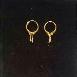 22K Gold Ladies Indian Fancy Plastic Bali Yellow