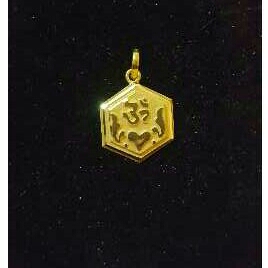 22K Gold Indian Fancy omkar Pendant Yellow
