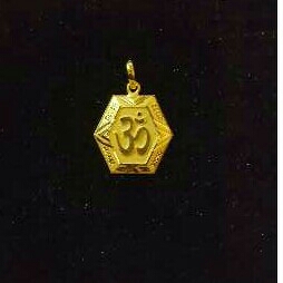 22K Gold Indian Fancy Omkar Pendant Yellow