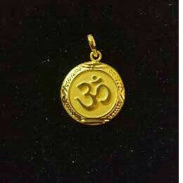 22K Gold Indian Fancy Omkar Pendant Yellow