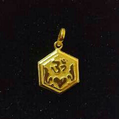 22K Gold Indian Fancy Omkar Pendant Yellow