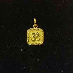 22K Gold Indian Fancy Omkar Pendant Yellow