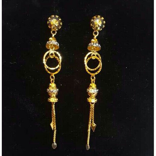 Gold Ladies Vertical fancy Soidora earrings Yellow