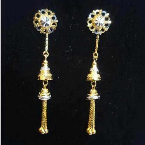 Gold Ladies Fancy Vertical Soidora Earrings Yellow