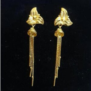 Gold Ladies Vertical Fancy Soidora Earrings