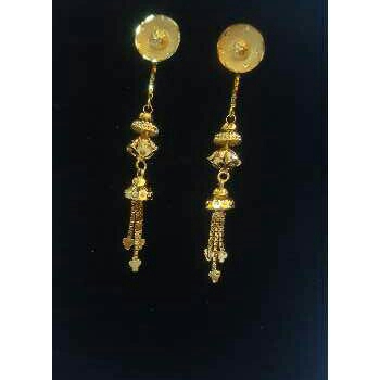 Gold Ladies Fancy Vertical Soidora Earrings