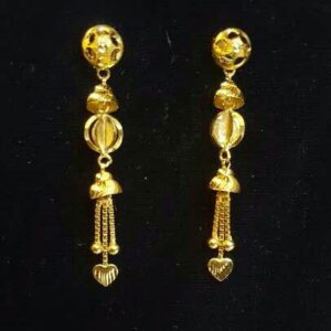 Gold Ladies Vertical Fancy Soidora Earrings Yellow