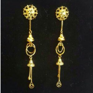 Gold Ladies Vertical Fancy Soidora Earrings Yellow