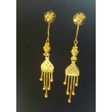 Gold Ladies Vertical Fancy soidora Earrings