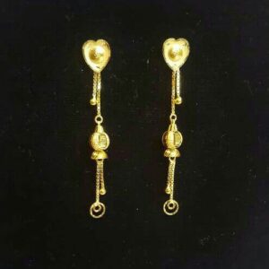 Gold Ladies Vertical Fancy Soidora Earrings Yellow