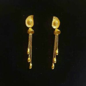 Gold Ladies Vertical Fancy Soidora Earrings Yellow