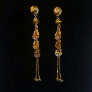 Gold Ladies Vertical Fancy Soidora Earrings Yellow