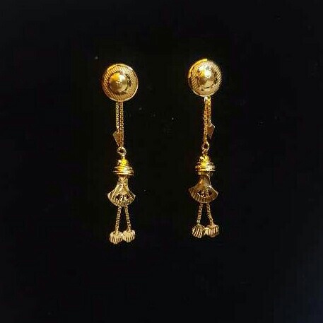 Gold Ladies Vertical fancy Soidora Earrings Yellow