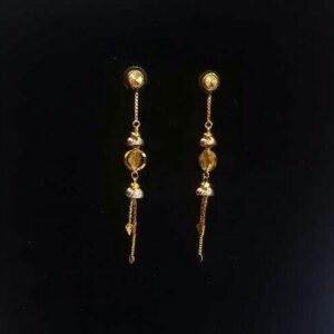 18KT Gold ladies Vertical Fancy Soidora Earrings Yellow
