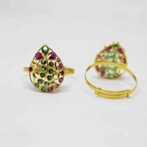 22KT Gold Colorful Design Ring