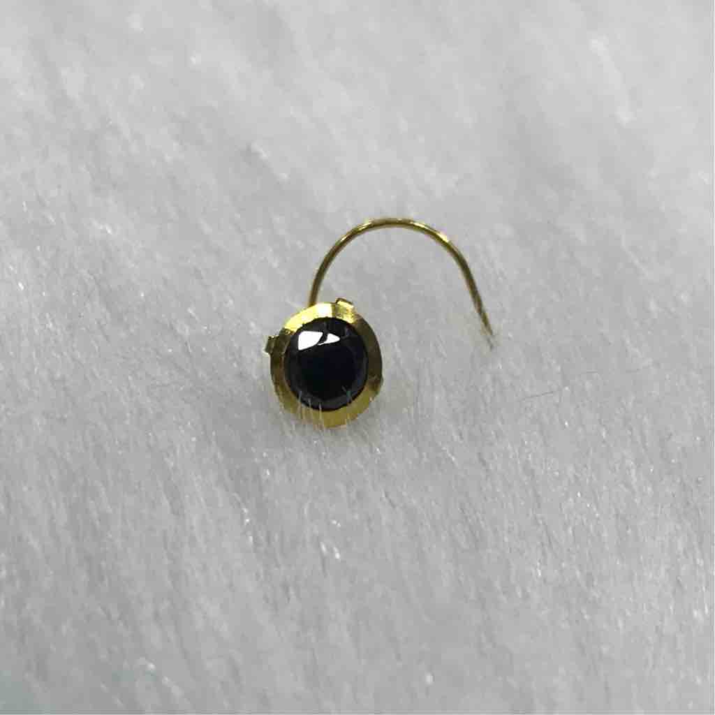 Gold Nosepin In Black Stone