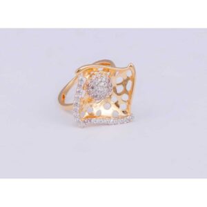 18KT Gold CZ Cocktail Diamond Ring