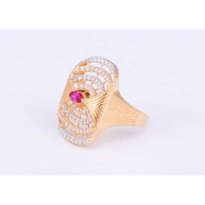 18KT Gold Pink Diamond CZ Cocktail Ring