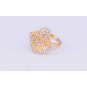 18KT Gold CZ White Diamond Cocktail Ring